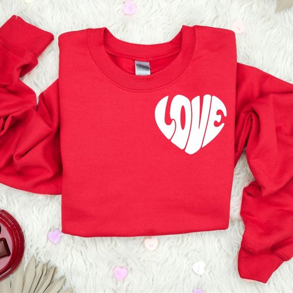 Tops - Love Graphic Sweatshirt Valentine's Day Sweatshirt Brand New! Made To Order
